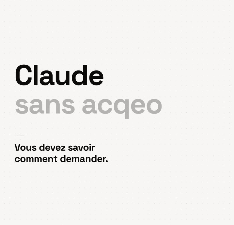 Acqeo Copilote en action dans Claude
