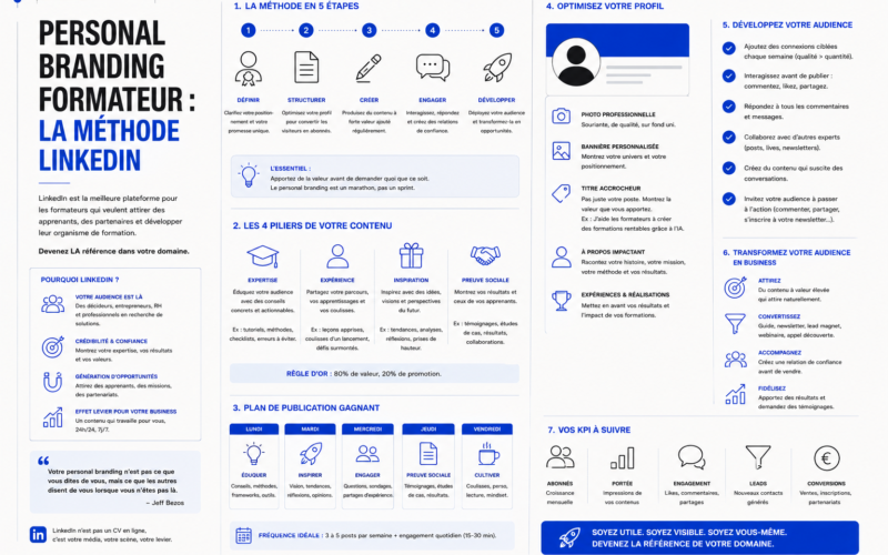 Personal branding formateur : la méthode LinkedIn qui remplit un agenda de formation